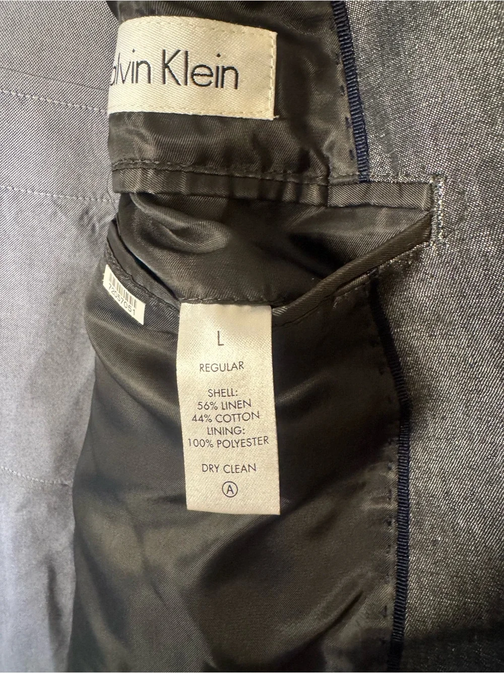 Calvin Klein Charcoal Gray Two-Button Sport Coat Blazer L